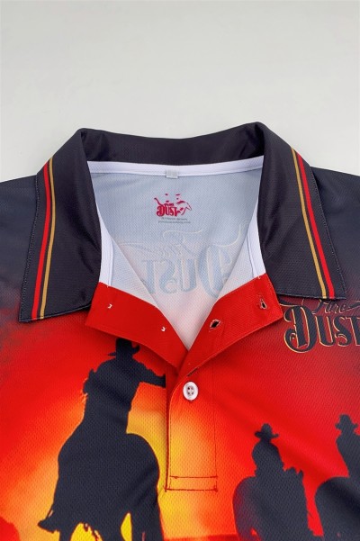 A large number of custom-made fashion sublimation polo shirts, custom-made driver polo shirts, equestrian printing, whole piece printing, dye-sublimation factory P1469 back view